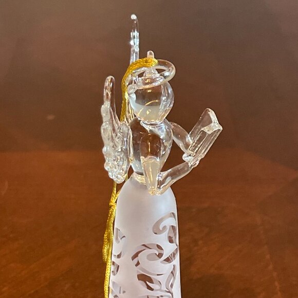 Lenox Glass Angel Ornament Wings & Frosted Joyous Tidings Series 6" - Picture 6 of 14